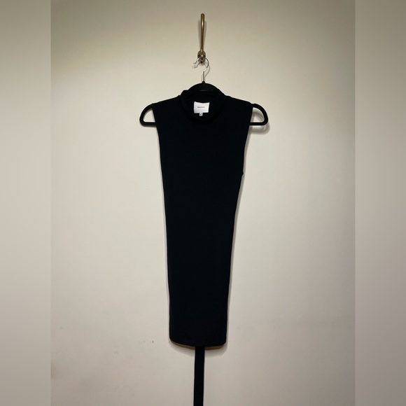Reformation Jemma Knit Dress in Black Sleeveless Mini Belt Stretchy - Picture 5 of 10